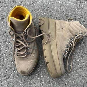 Aqua Chuncky Lace Up Booties